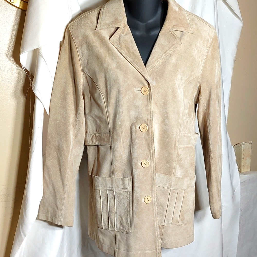 BEIGE LEATHER PULP JACKET SIZE MEDIUM